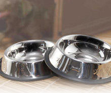 Non Tip Pet Bowls With Anti-Skid Ring Side Embossed 