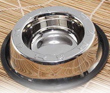 Non Tip Pet Bowls With Anti-Skid Ring Top Embossed 