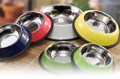 Non Tip Pet Bowls With Anti-Skid Ring In Color
