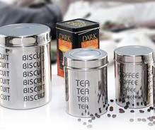 Stainless Steel Canister Canister W Etching 