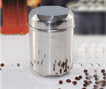 Stainless Steel Kitchen Canister Heptagon Lid Canister 