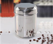 Stainless Steel Kitchen Canister Heptagon Lid Canister